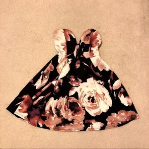 Strapless floral dress